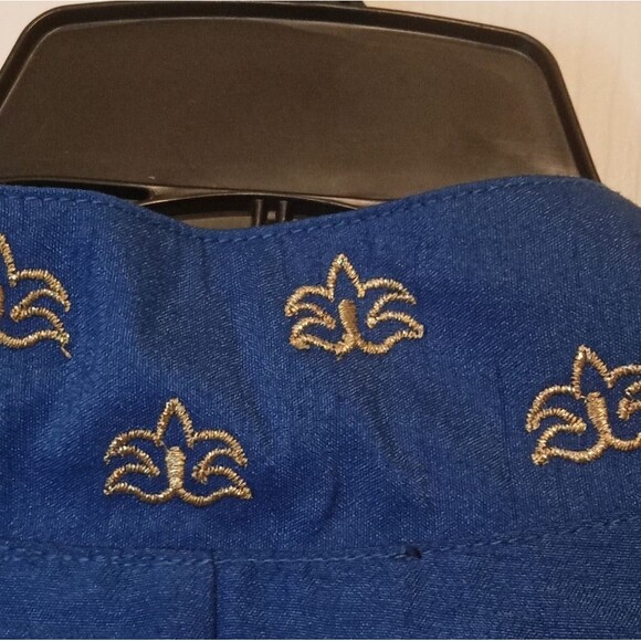 Ashro Plus Size Omari Pant Set Royal Blue /Gold African Caftan Sz 3X - Picture 11 of 16